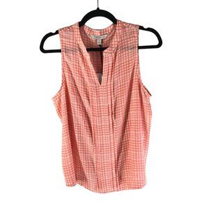 41 Hawthorn Womens Pink Stitchfix Gingham Sleeveless Blouse Size L Petite